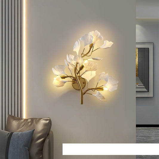 Ginkgo Leaf Decorative Wall Light / Tricolor Light / Gold