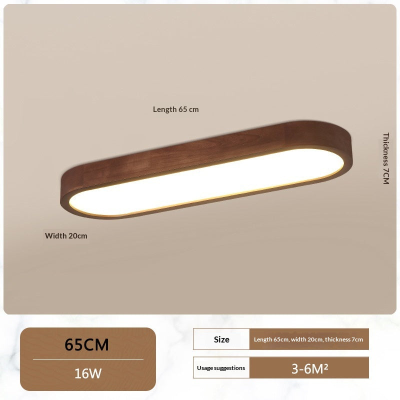 Wood Acrylic LED Ceiling Light / 65X20x7cm / Neutral Light 4000K