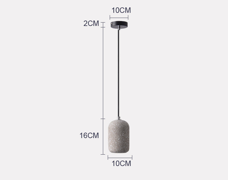 Industrial Cement LED Pendant Light / Black / 220V / 5W warm light