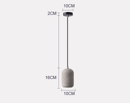 Industrial Cement LED Pendant Light / Black / 220V / 5W warm light