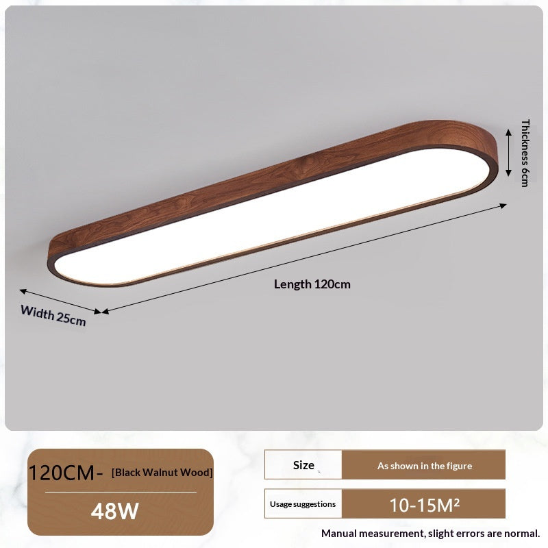 Wood Acrylic LED Ceiling Light / 65X20x7cm / Warm Light 3000K