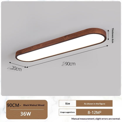 Wood Acrylic LED Ceiling Light / 90X22X7cm / Warm Light 3000K
