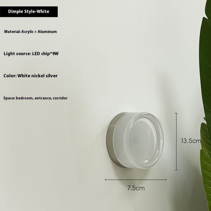 Textured Glass Nordic Wall Light / Sand Nickel Silver / Warm Light