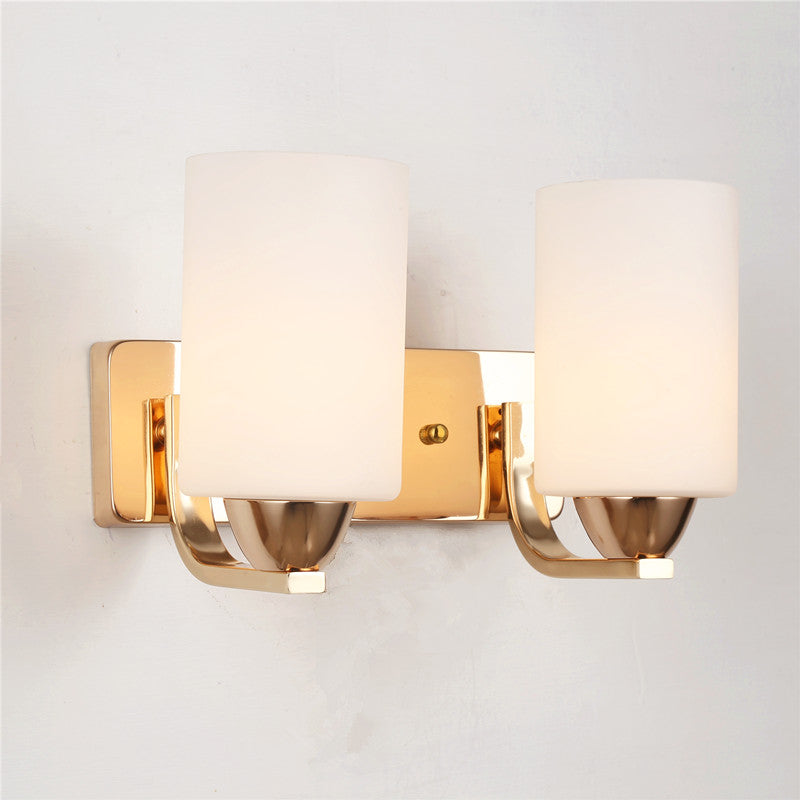Electroplated Glass Bedside Wall Light / Chrome / double head / tricolor light