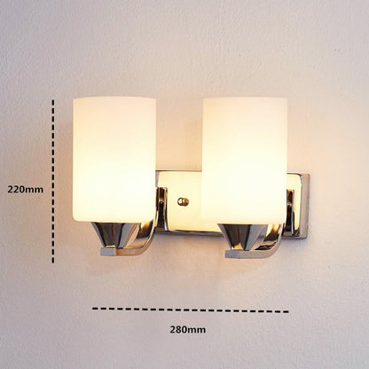 Electroplated Glass Bedside Wall Light / Chrome / double head / white light