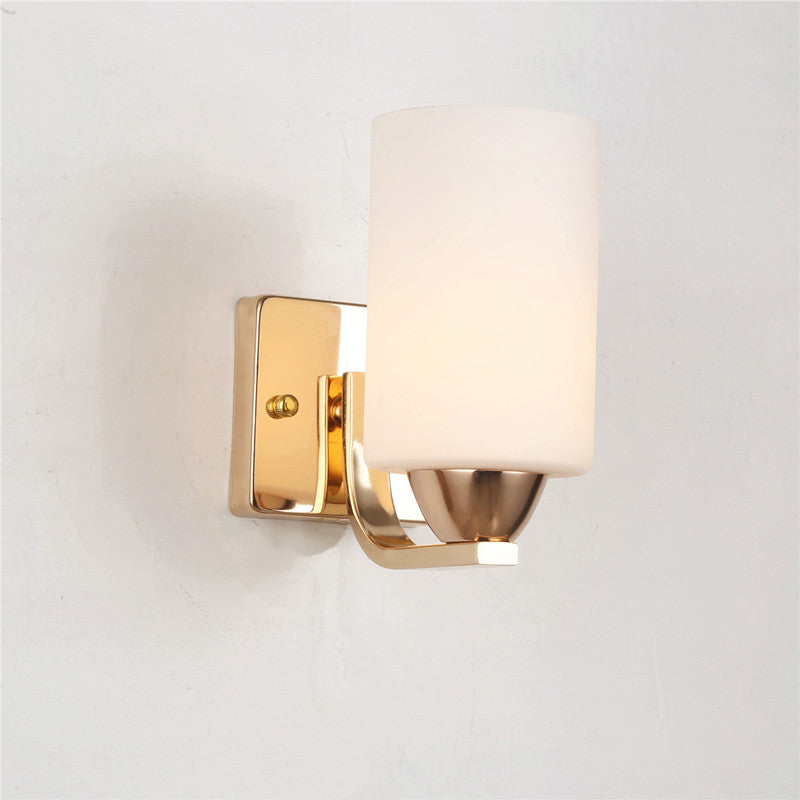 Electroplated Glass Bedside Wall Light / Chrome / double head / yellow light