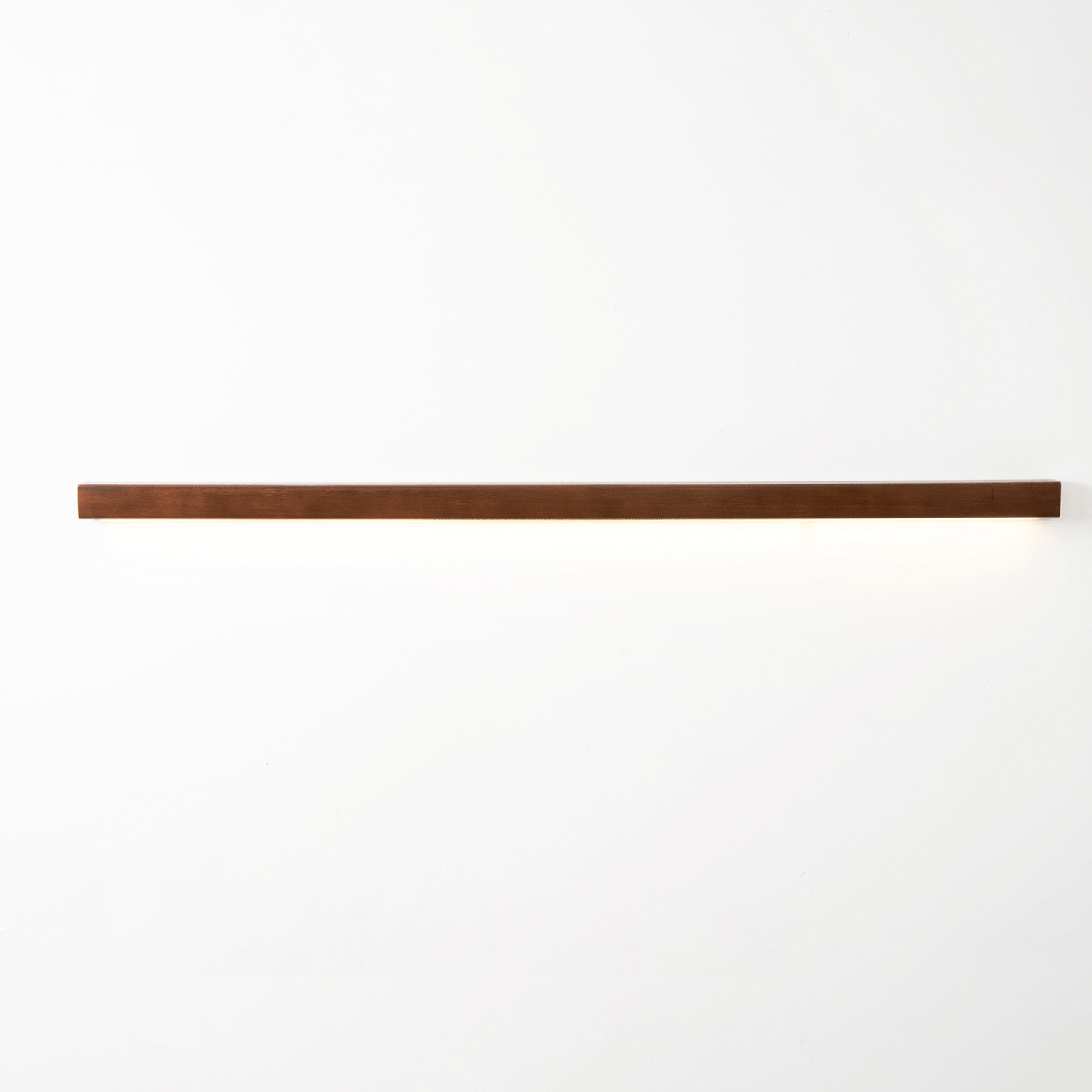 Linear Wood Integrated LED Wall Light / ∅ 23.6″ x W 1.8″  x H 2″ / Walnut Color / Warm Light