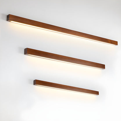 Linear Wood Integrated LED Wall Light / ∅ 47.2″ x W 1.8″ x H 2″ / Wood Color / Triac Dimmable Warm Light