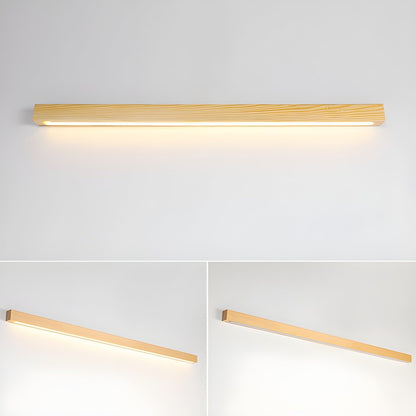 Linear Wood Integrated LED Wall Light / ∅ 47.2″ x W 1.8″ x H 2″ / Walnut Color / Warm Light