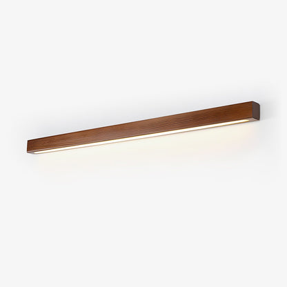 Linear Wood Integrated LED Wall Light / ∅ 23.6″ x W 1.8″  x H 2″ / Wood Color / Warm Light