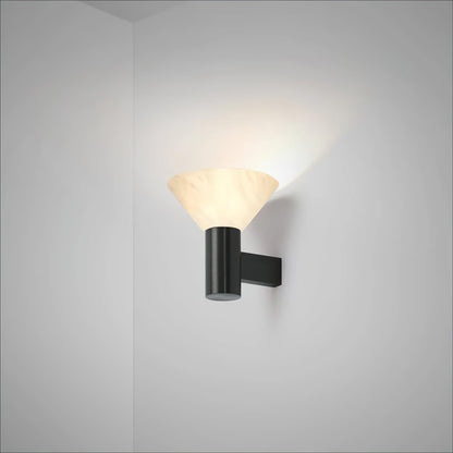 Sculptural Alabaster Cone Wall Light