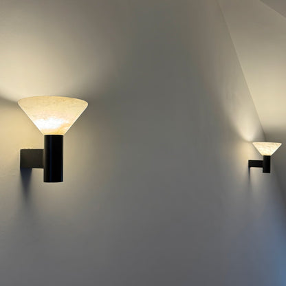 Sculptural Alabaster Cone Wall Light