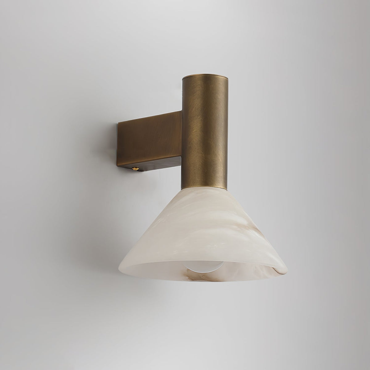 Sculptural Alabaster Cone Wall Light