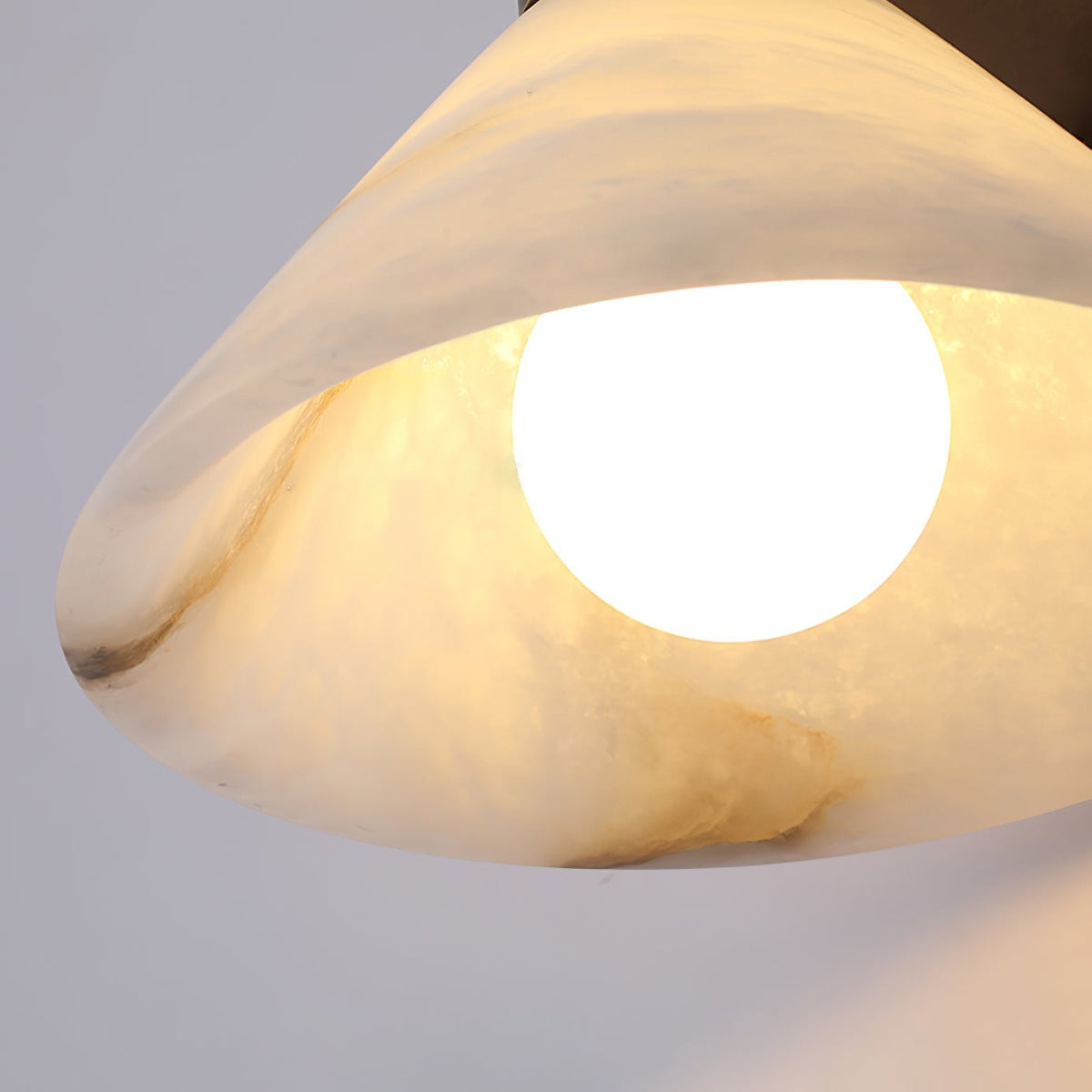 Sculptural Alabaster Cone Wall Light