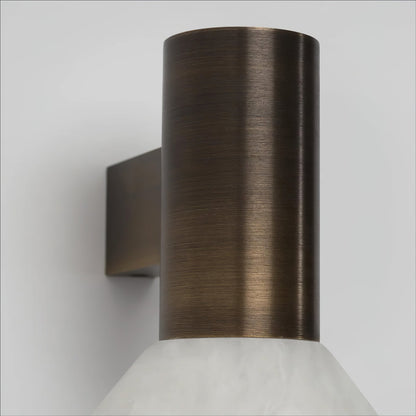 Sculptural Alabaster Cone Wall Light