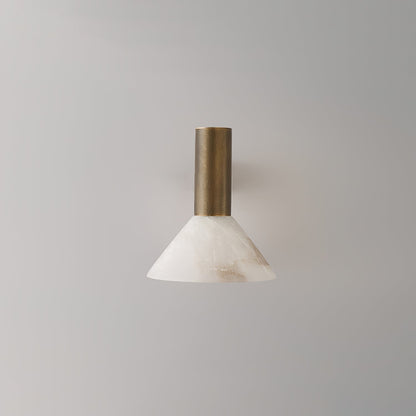Sculptural Alabaster Cone Wall Light
