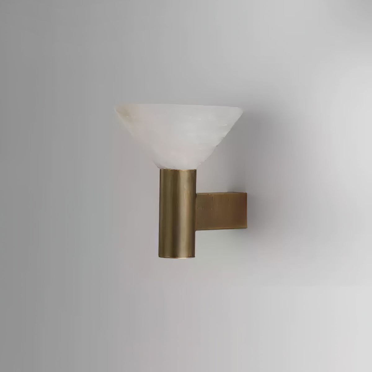 Sculptural Alabaster Cone Wall Light