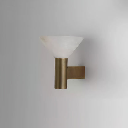 Sculptural Alabaster Cone Wall Light