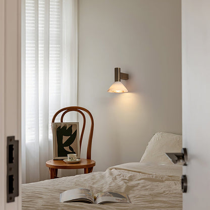 Sculptural Alabaster Cone Wall Light