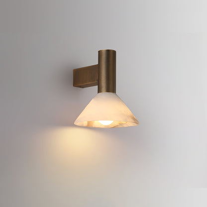 Sculptural Alabaster Cone Wall Light