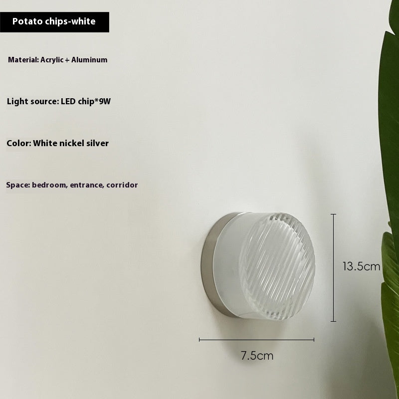 Textured Glass Nordic Wall Light / Dimple Transparent / Warm Light