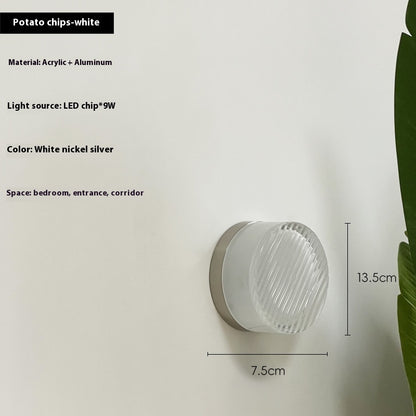 Textured Glass Nordic Wall Light / Dimple Transparent / Warm Light