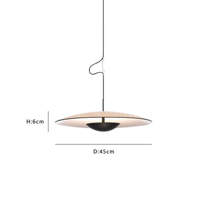 Nordic Disc Pendant Chandelier / Wood Grain Large