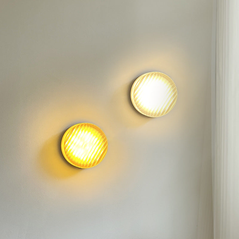 Textured Glass Nordic Wall Light / Dimple Transparent / White Light
