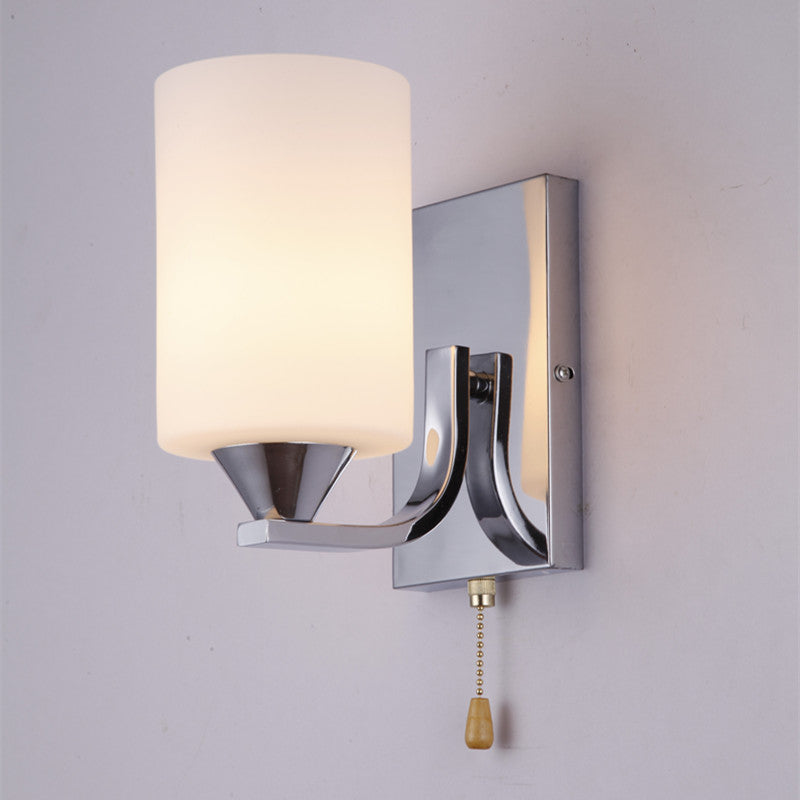 Electroplated Glass Bedside Wall Light / Chrome / single head / yellow light