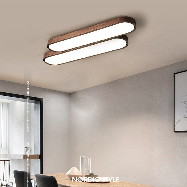Wood Acrylic LED Ceiling Light / 65X20x7cm / White Light 6000K