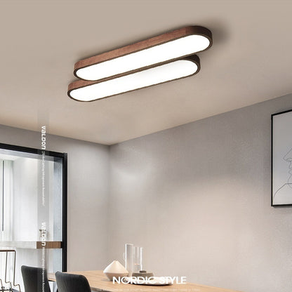 Wood Acrylic LED Ceiling Light / 65X20x7cm / White Light 6000K