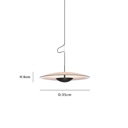 Nordic Disc Pendant Chandelier / Wood Grain Medium