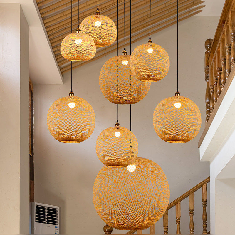 Pastoral Zen Pendant Chandelier / With Bulb / Diameter 30cm