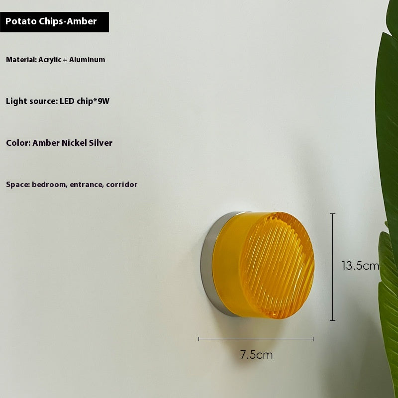 Textured Glass Nordic Wall Light / Dimpled Smoky Gray / Warm Light