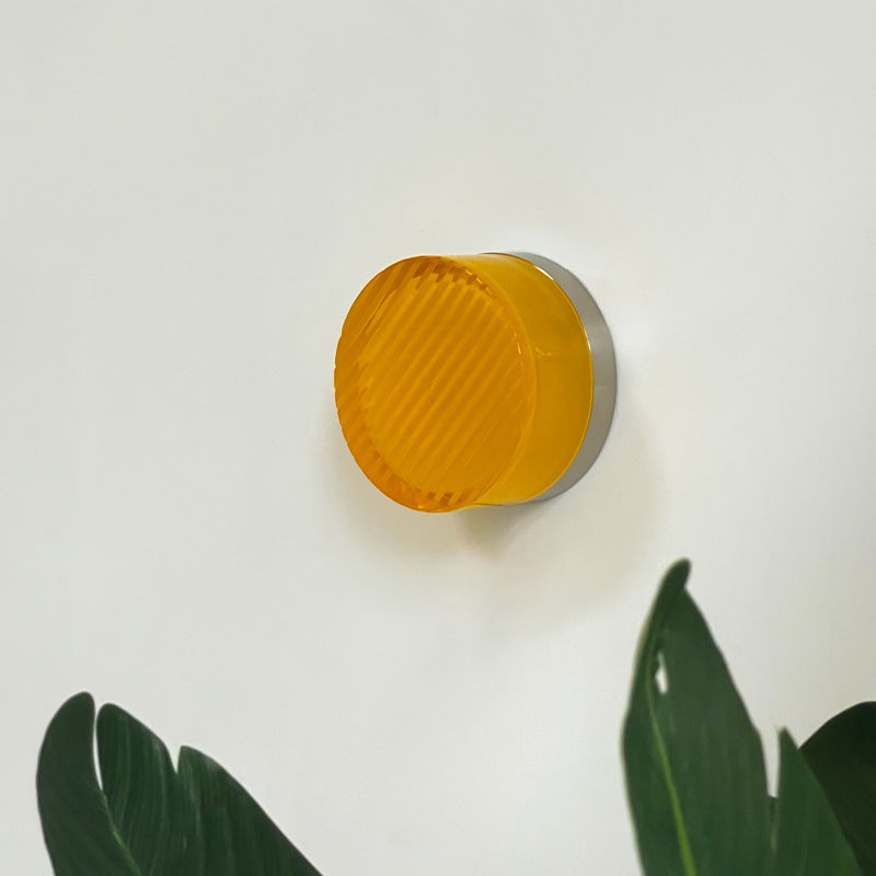 Textured Glass Nordic Wall Light / Sand nickel silver amber / White Light