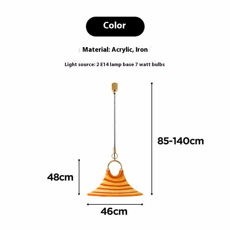 Retractable Twin-Light Horn Chandelier / Amber Small Size