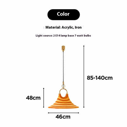 Retractable Twin-Light Horn Chandelier / Amber Small Size